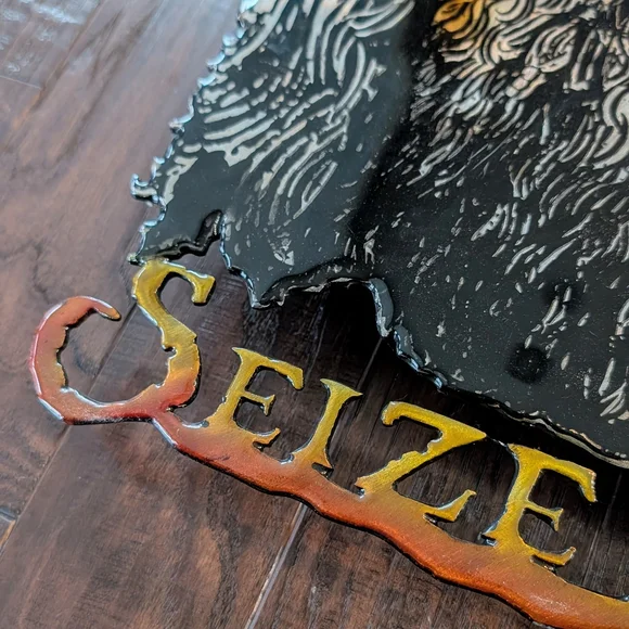 Handcrafted Black Beard Pirate Skull Molten Metal Wall Art From Nine Line